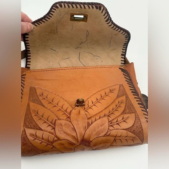 Vintage Four Jay's Hand Tooled Leather Purse Floral Western Bag Albuquerque NM - Picture 10 of 16